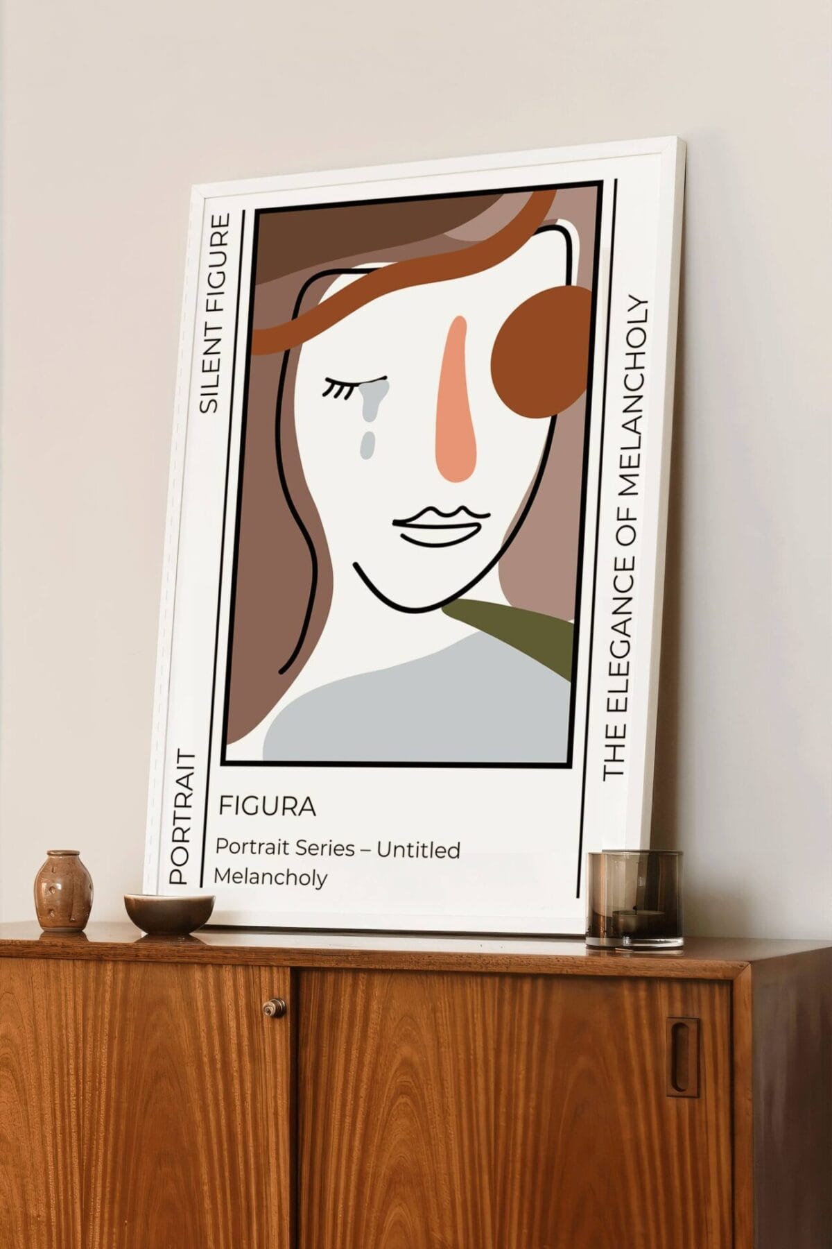 Portre tablo Figura - Melankolik figüratif sanat eseri Mubéra