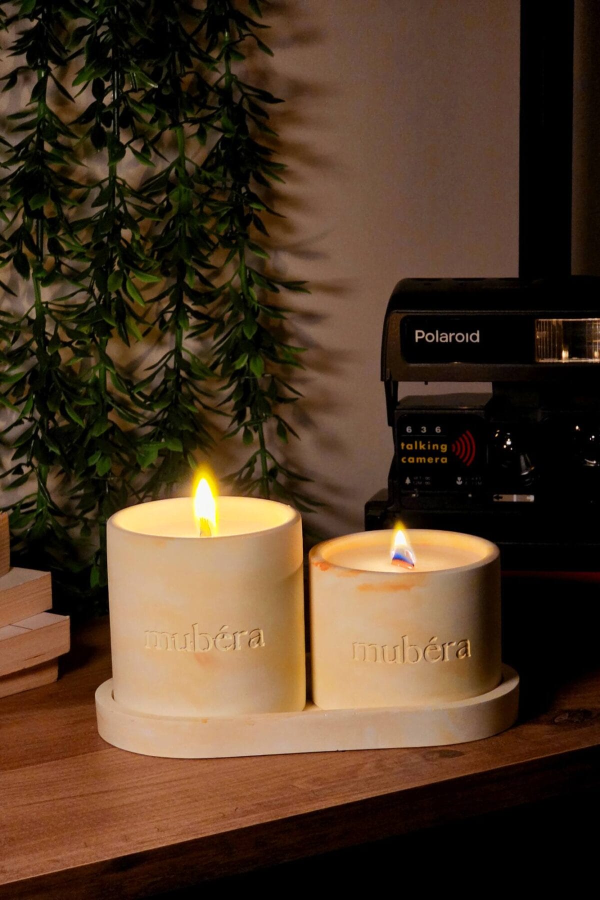 Mubéra Citrus Garden – Sarı Mum & Dekoratif Tepsi Set - Mubéra El Yapımı Soya Wax Mum