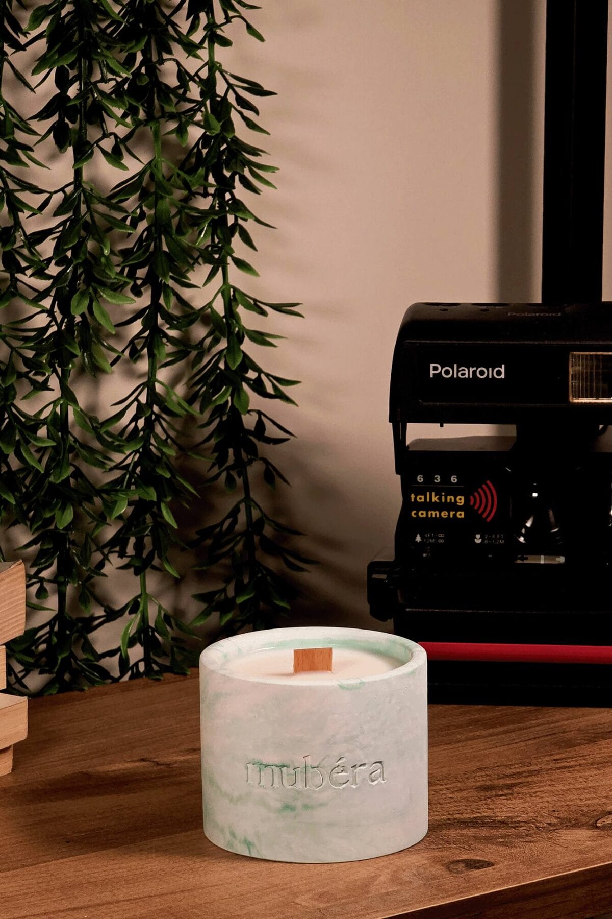 Mubéra Natural Freshness – Yeşil Taş Saksı Mum (Küçük Boy) - Mubéra El Yapımı Soya Wax Mum